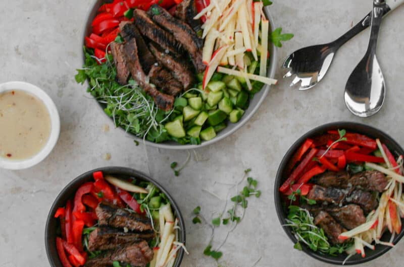 Apple and Sage Balsamic Flank Steak Salad