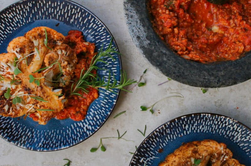 Cauliflower Steak with Romesco