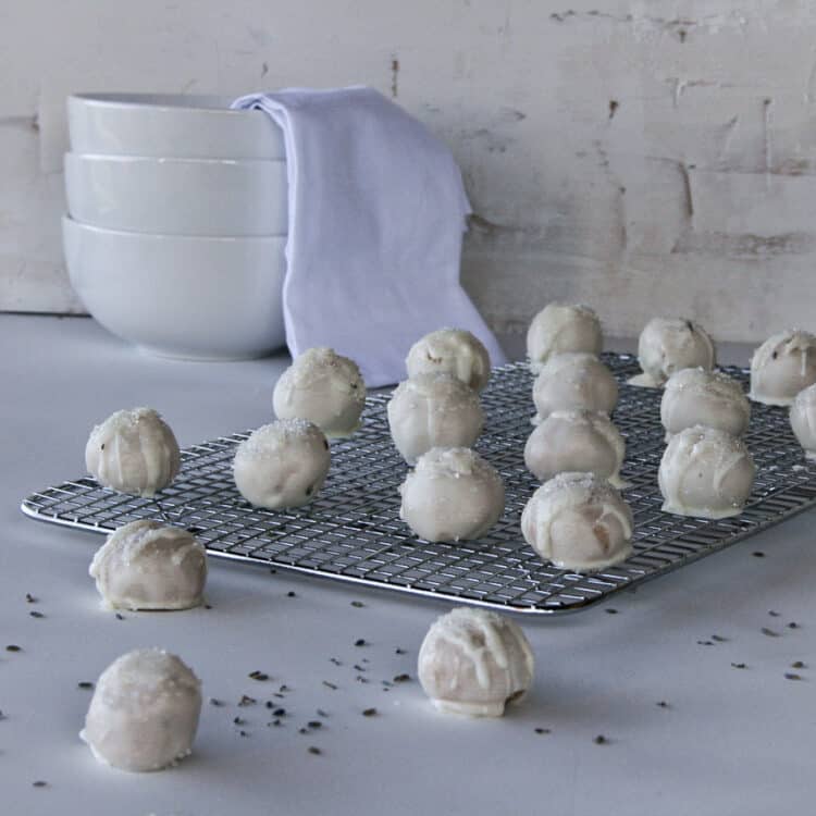 Lavender Truffles against all white background