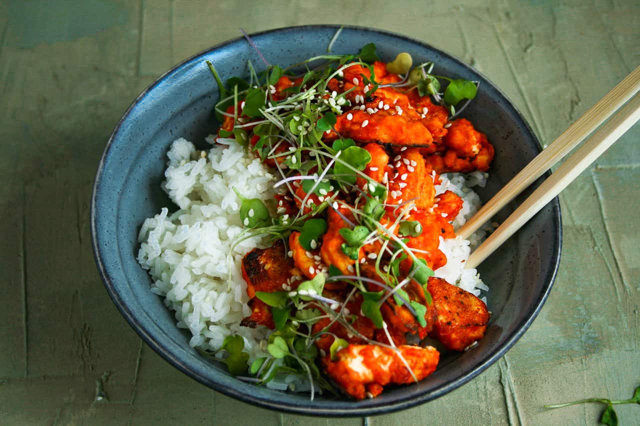 Sweet and Spicy Tofu serve over rice