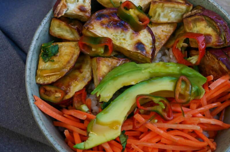 Miso Caramel Glazed Sweet Potatoes