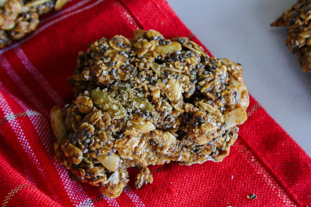 Close up picture of gingerbread breakfast cookie