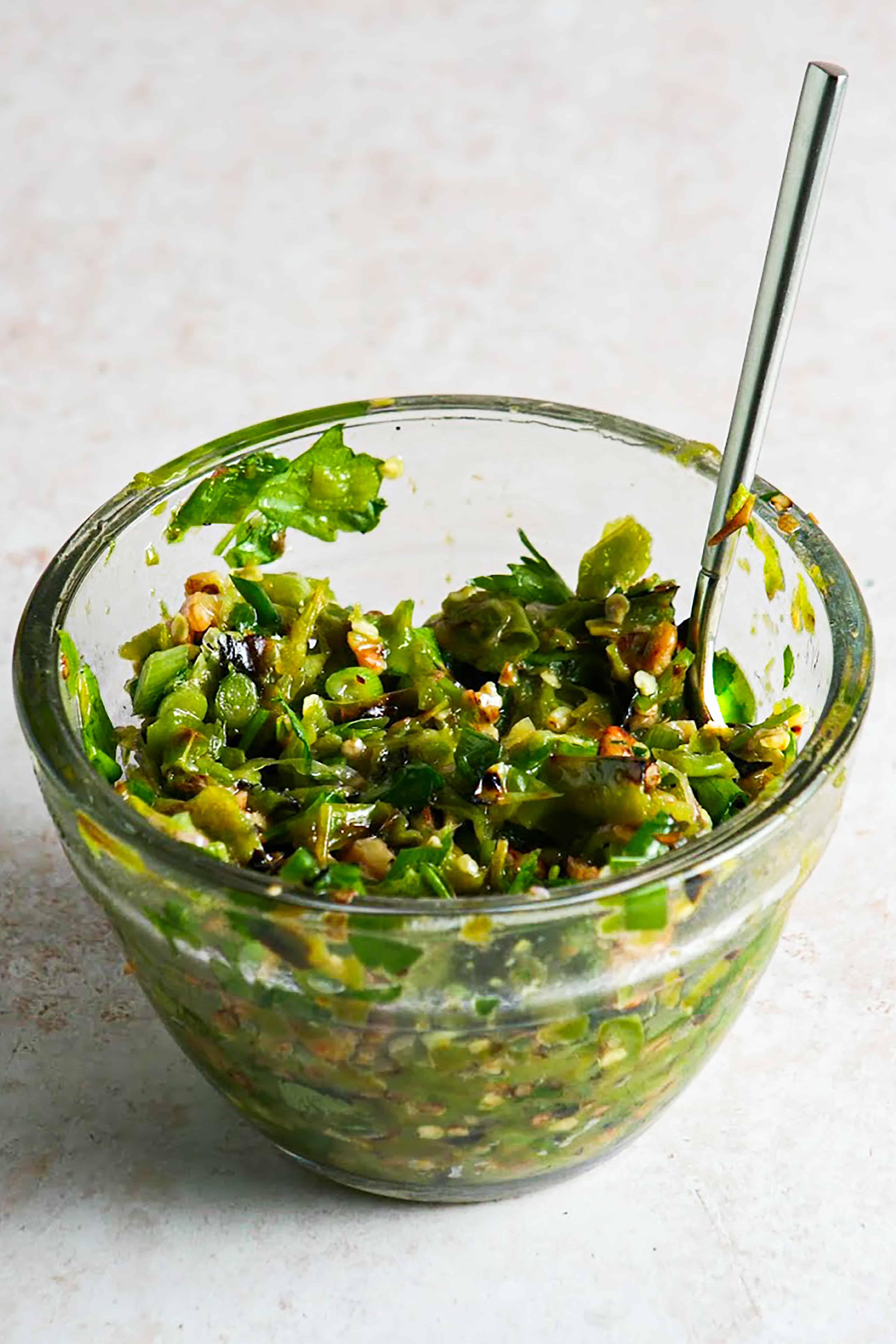 Photo of shishito pepper gremolata