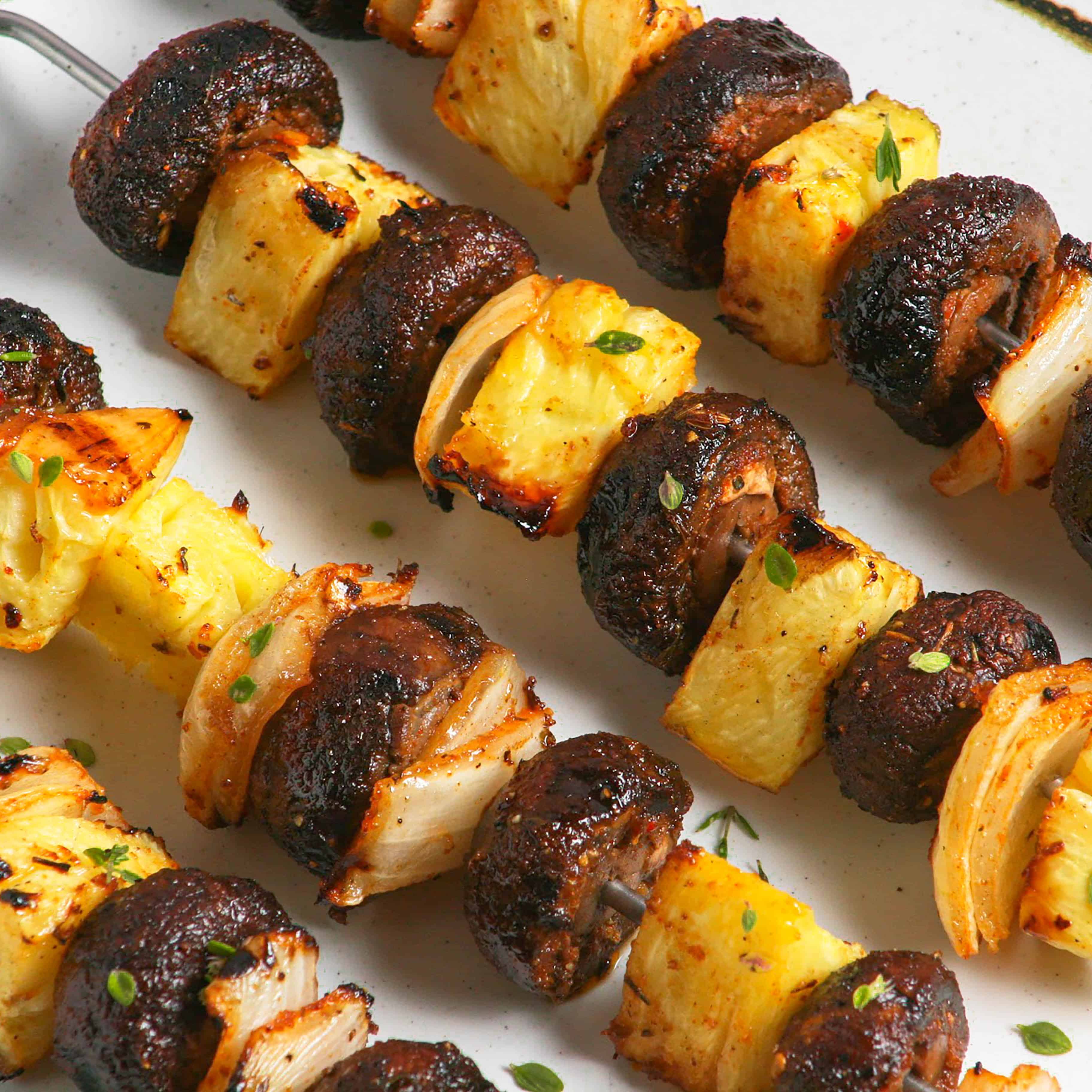 Vegan Jamaican Jerk Mushroom Skewers