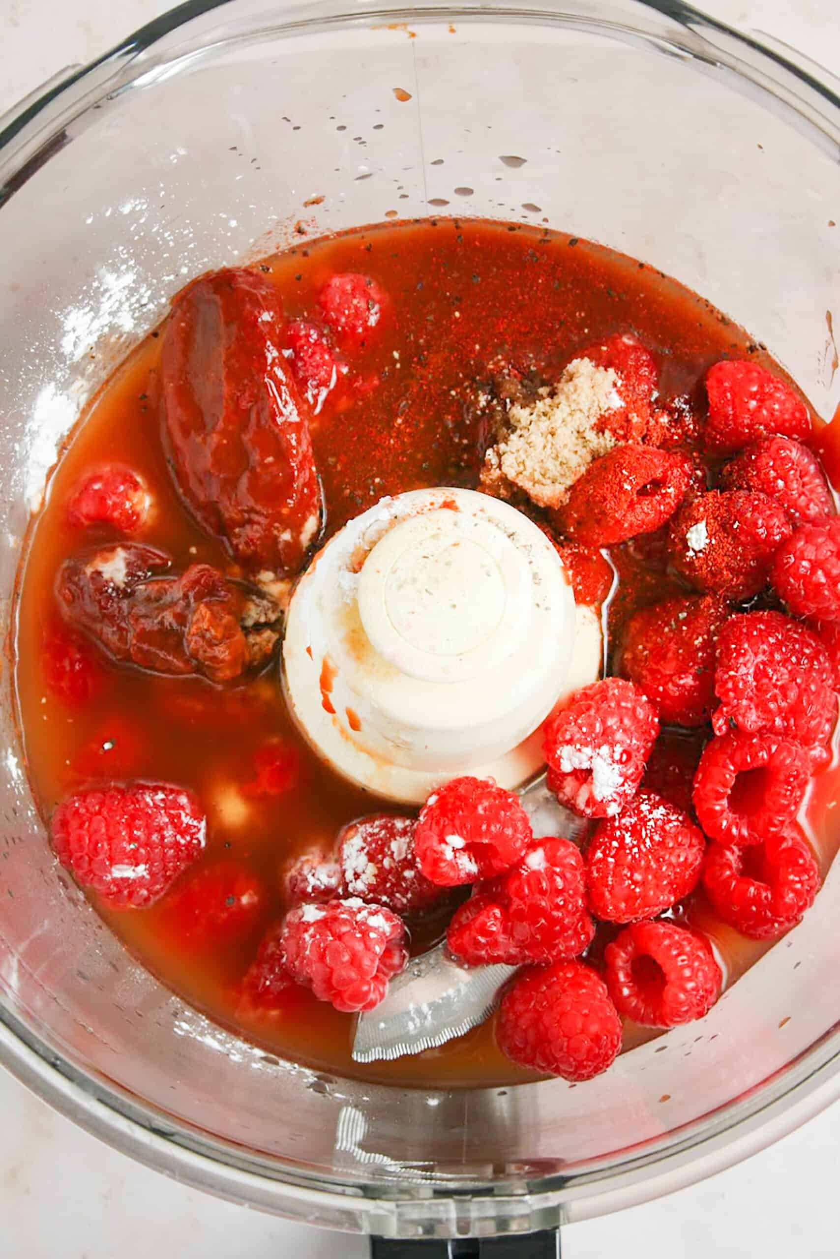 Process shot photo of Chipotle Raspberry BBQ Sauce being made