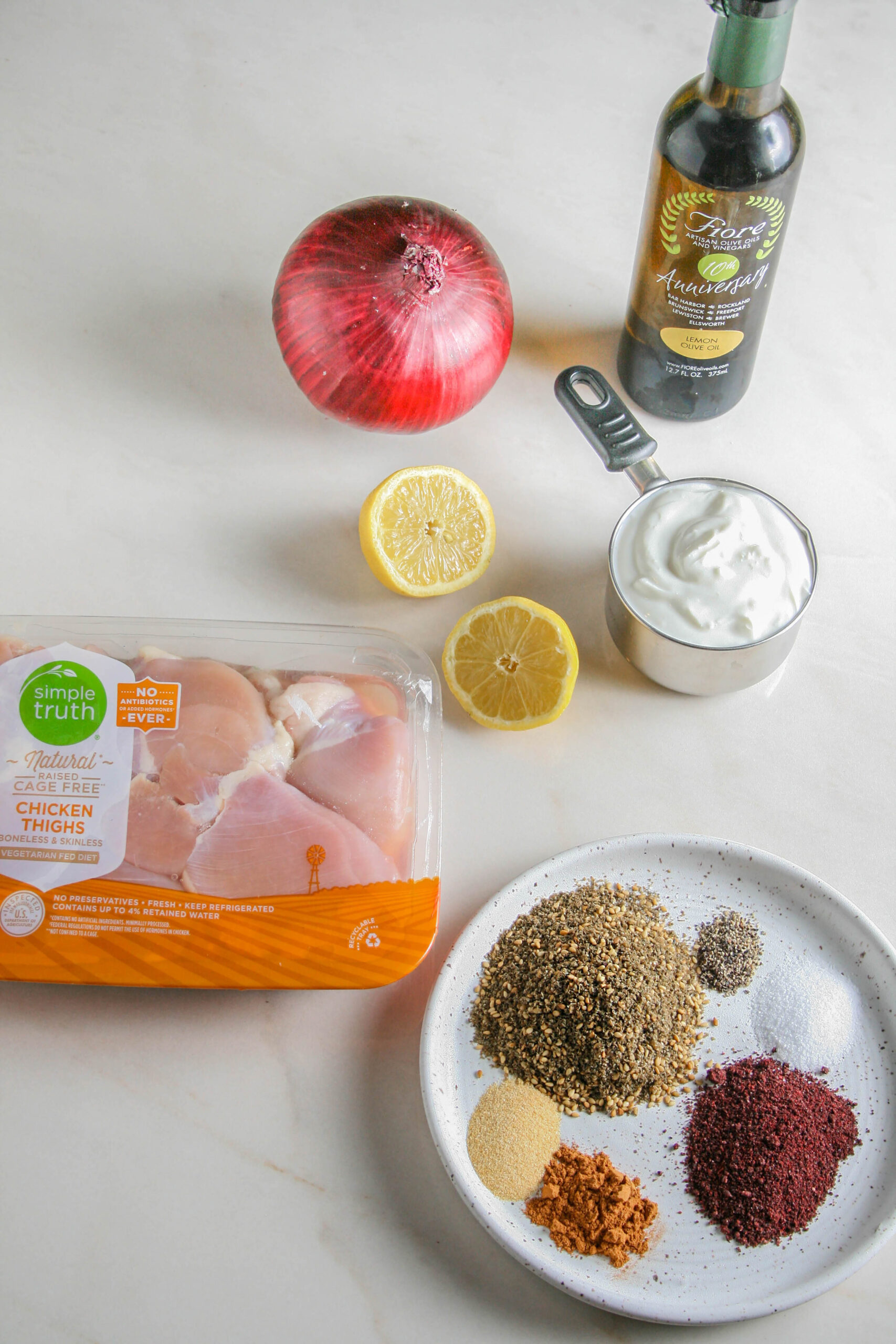 Ingredients for Za'atar Grilled Chicken Thighs