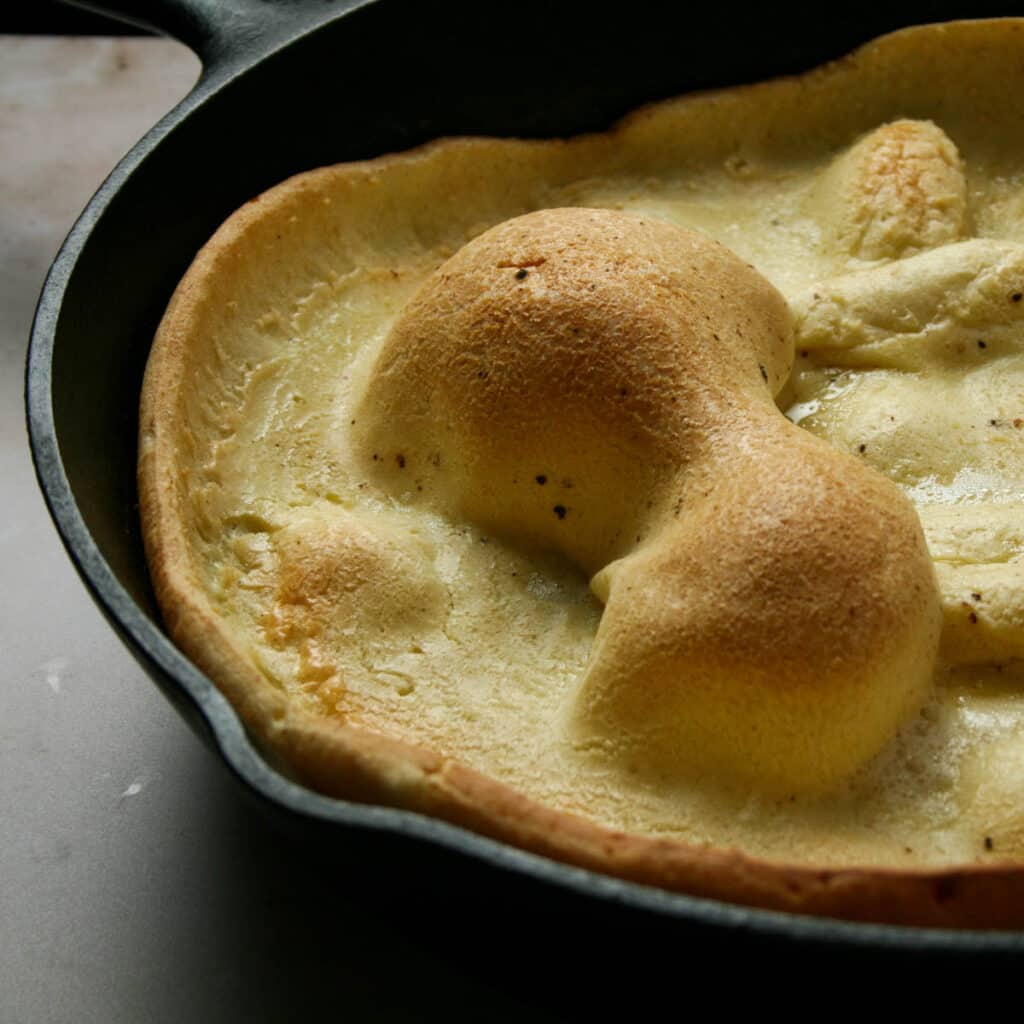 Dutch baby cooked without toppings