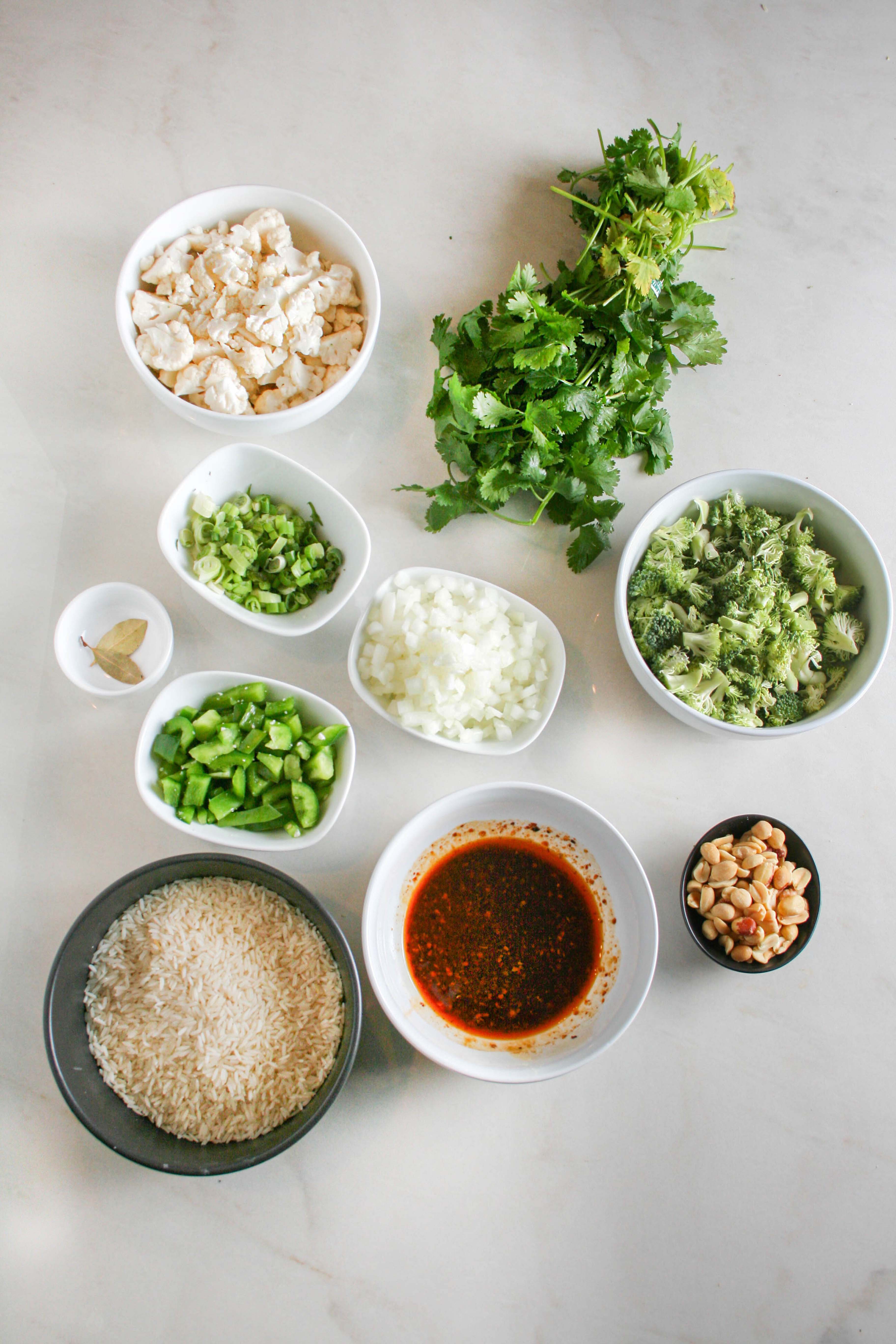 Ingredients for Chili Peanut Chicken Pilaf